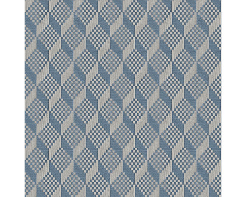 Vliesová tapeta GR322306 Geometrická s 3D vzhledem 10,05x0,53 m Detailní záběr textilní podlahové krytiny s geometrickým krychlovým vzorem.