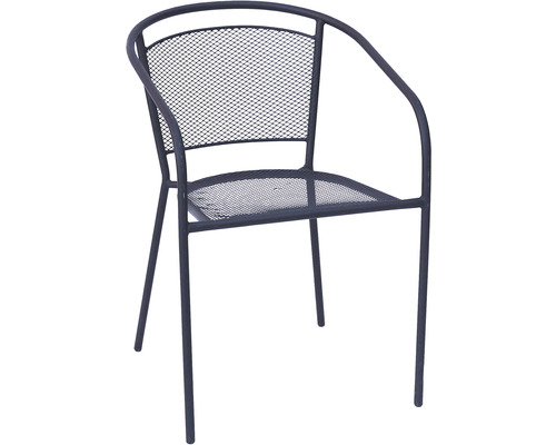 Kovová židle s područkami a síťovaným vzorem