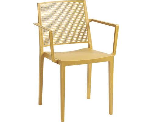 Plastové křeslo s područkami a mřížkovým vzorem