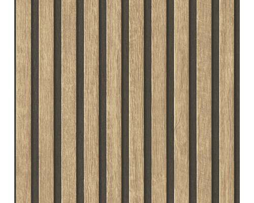Vliesová tapeta dřevěný panel béž.černá 0,53x10,05 m