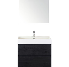 Koupelnový nábytkový set Sanox Maxx XL barva čela black oak ŠxVxH 81 x 170 x 45,5 cm s keramickým umyvadlem a zrcadlem