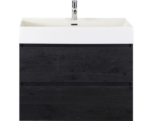 Koupelnový nábytkový set Sanox Maxx XL barva čela black oak ŠxVxH 81 x 170 x 45,5 cm s keramickým umyvadlem