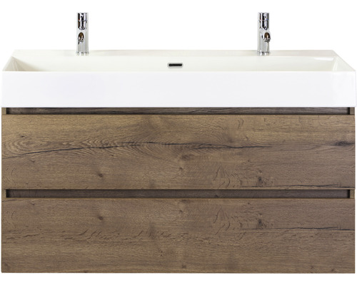 Koupelnový nábytkový set Maxx XL 120 cm s keramickým umyvadlem 2 otvory na kohouty Tabacco Koupelnový nábytkový set Maxx XL 120 cm s keramickým umyvadlem 2 otvory na kohouty Tabacco
