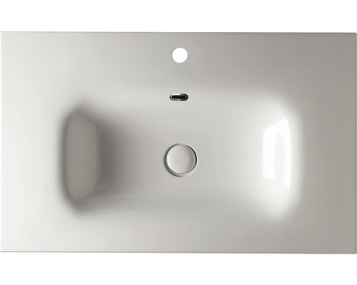 Keramické umyvadlo s otvorem pro kohoutek, přepadem a odtokem