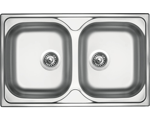 Nerezový dřez Sinks CLASSIC 800 DUO V 0,6mm matný 500 x 800 mm STSCLM80050026V