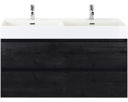 Koupelnový nábytkový set Sanox Maxx XL barva čela black oak ŠxVxH 121 x 170 x 45,5 cm s keramickým umyvadlem
