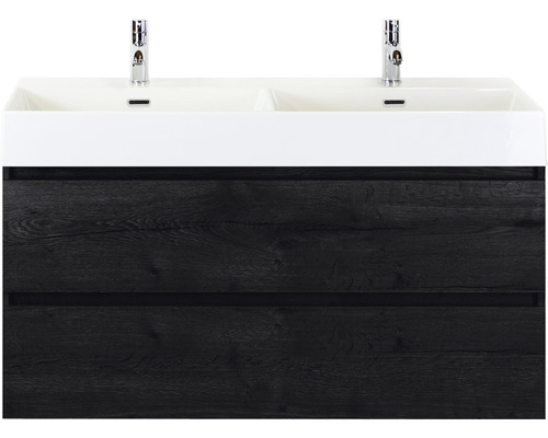 Koupelnový nábytkový set Sanox Maxx XL barva čela black oak ŠxVxH 121 x 170 x 45,5 cm s keramickým umyvadlem Koupelnový nábytkový set Sanox Maxx XL barva čela black oak ŠxVxH 121 x 170 x 45,5 cm s keramickým umyvadlem