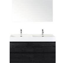 Koupelnový nábytkový set Sanox Maxx XL barva čela black oak ŠxVxH 121 x 170 x 45,5 cm s keramickým umyvadlem a zrcadlem