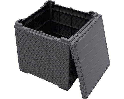 Zahradní box z plastu s pleteným vzorem a odnímatelným víkem