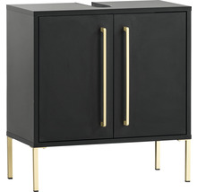 Skříňka pod umyvadlo se dvěma dvířky a kovovými úchyty a kovovými nohami