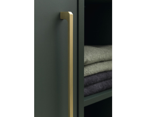 Dveře skříně s dlouhou zlatou rukojetí