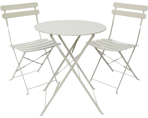 Bistro set kovový béžový