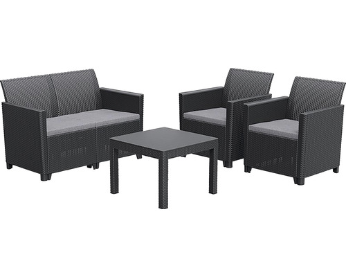 Zahradní sestava umělý ratan 4místná Allibert CLAIRE 2 SEATERS SOFA SET grafitová