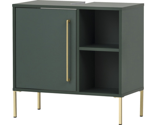 Koupelnová skříňka pod umyvadlo Möbelpartner Kent zelená 65,3 x 63,3 x 33,1 cm Skříňka pod umyvadlo s jedněmi dvířky, policí a nožičkami