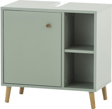 Skříňka pod umyvadlo s dvířky a dvěma otevřenými policemi