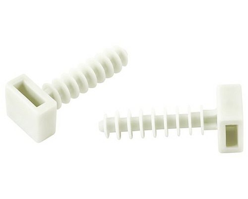 Dva bílé plastové šrouby