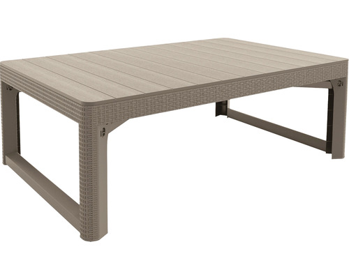 Zahradní stůl umělý ratan Allibert LYON RATTAN 116 x 72 x 40/66 cm cappuccino Obdélníkový zahradní stůl z plastu s pleteným vzhledem