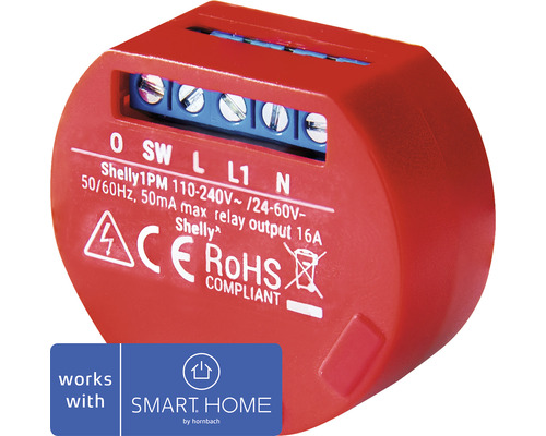 Spínací modul Shelly 1PM s měřením spotřeby 1x16A, WiFi - kompatibilní se SMART HOME by hornbach