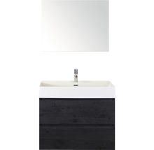 Koupelnový nábytkový set Sanox Maxx XL barva čela black oak ŠxVxH 81 x 170 x 45,5 cm s keramickým umyvadlem a zrcadlem