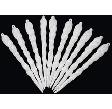 Několik třpytivých rampouchů jako dekorace