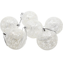 Šest průhledných vánočních koulí s dekorem