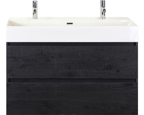 Skříňka pod umyvadlo se dvěma zásuvkami a umyvadlem na desku