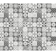 Vzor dlaždic s různými květinovými a geometrickými vzory