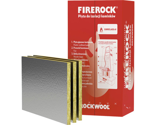 Nehořlavá deska Rockwool FIREROCK 1000x600x30 mm Izolační desky pro komíny Fire Rock s obalem Rockwool