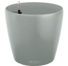 Šedý květináč s ukazatelem hladiny vody