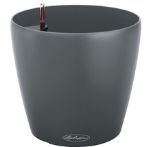 Šedý květináč s ukazatelem hladiny vody