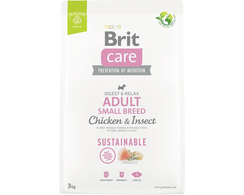 Brit Care Adult Small Breed krmivo pro psy s kuřecím masem a hmyzem, 3 kilogramy