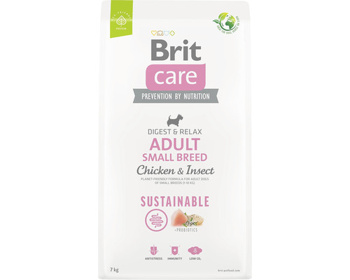 Brit Care Adult Small Breed suché krmivo pro psy s kuřecím masem a hmyzem, 7 kg