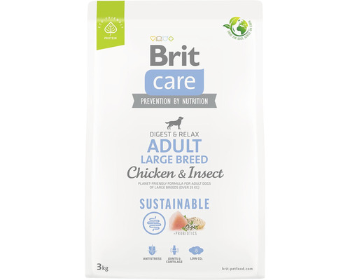 Brit Care Adult Large Breed krmivo pro psy s kuřecím masem a hmyzem, 3 kilogramy