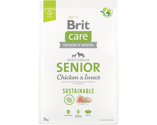 Brit Care Senior suché krmivo pro psy s kuřecím masem a hmyzem, 3 kg