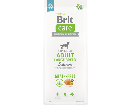 Brit Care Adult Large Breed krmivo pro psy s lososem, 12 kg, bez obilovin, pro kůži a srst