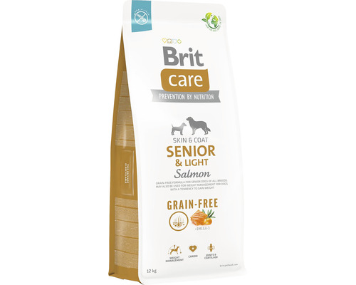 Brit Care Senior a Light suché krmivo pro psy s lososem, 12 kilogramů