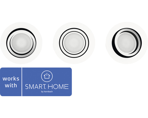 LED zápustné osvětlení Philips HUE Centura 3x 5,7W 350lm bílé set - kompatibilní se SMART HOME by hornbach