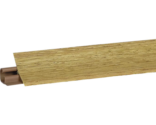 Těsnící PVC lišta LB 23 3000 x 23 x 23 mm Dub Halifax Soklová lišta s kabelovým kanálem a strukturou dřeva