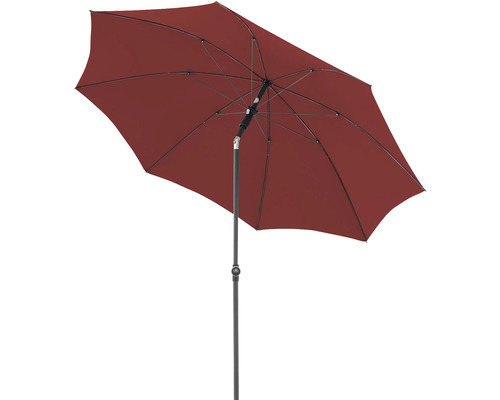 Otevřený zahradní slunečník se středovou tyčí