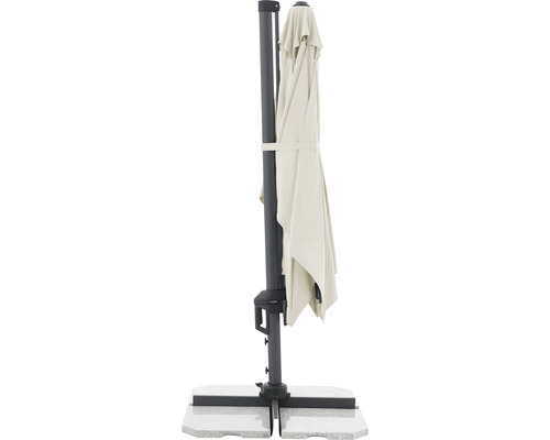 Uzavřený otočný zahradní slunečník se stojanem