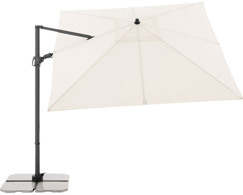 Čtvercový slunečník s boční nohou se stojanem do zahrady