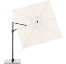 Čtvercový slunečník s boční nohou a stojanem pro venkovní použití