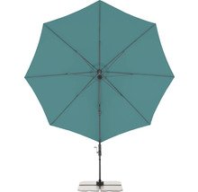 Otevřený zahradní slunečník se stojanem