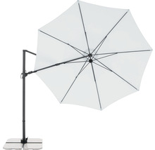 Bílý slunečník s boční nohou se základnou
