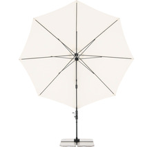 Otevřený čtvercový slunečník se stojanem