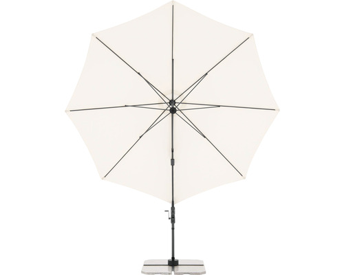 Otevřený čtvercový slunečník se stojanem