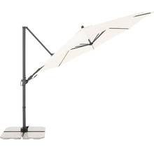 Volně stojící slunečník s kamennou základnou pro zahradu nebo terasu