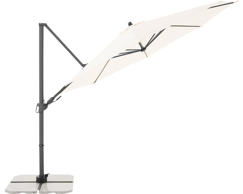 Volně stojící slunečník s kamennou základnou pro zahradu nebo terasu