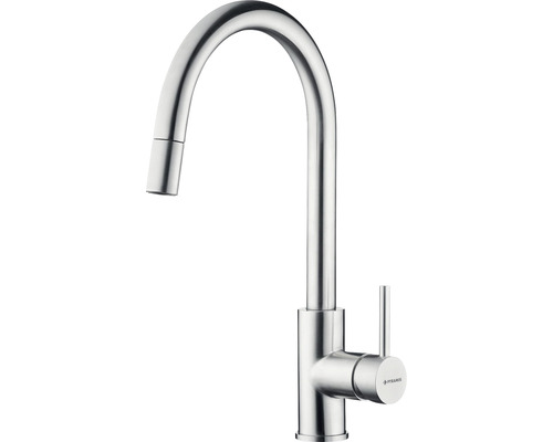 Dřezová baterie Dřezová baterie se sprchou Pyramis VERISMO chrom chrom 090917401 Kuchyňská baterie z nerezové oceli