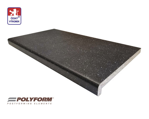 Parapet vnitřní na míru Polyform 150 x 500 - 3999 mm Myriade black Pracovní deska Polyform se zaoblenou hranou